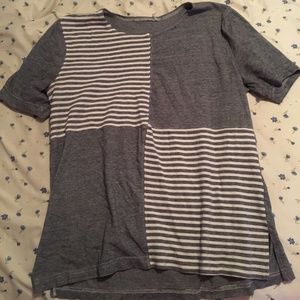 ⭐️ Striped Boho Peasant Modern Block Minimal Farm Hipster Street Grunge Top